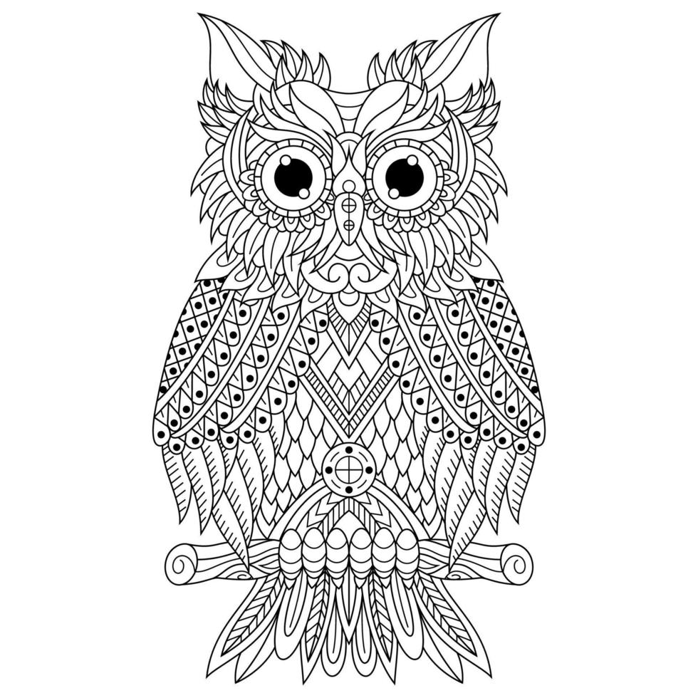 dessin au trait hibou vecteur