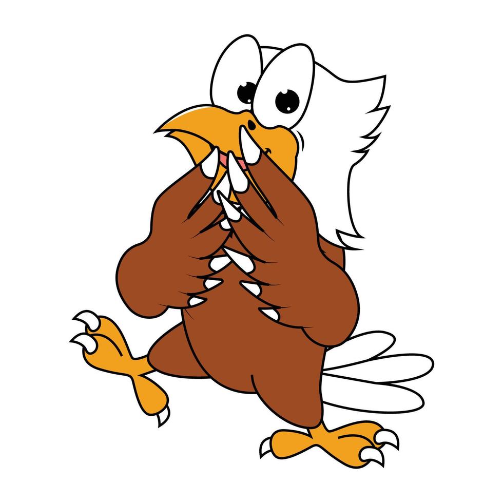 illustration de dessin animé mignon oiseau aigle vecteur