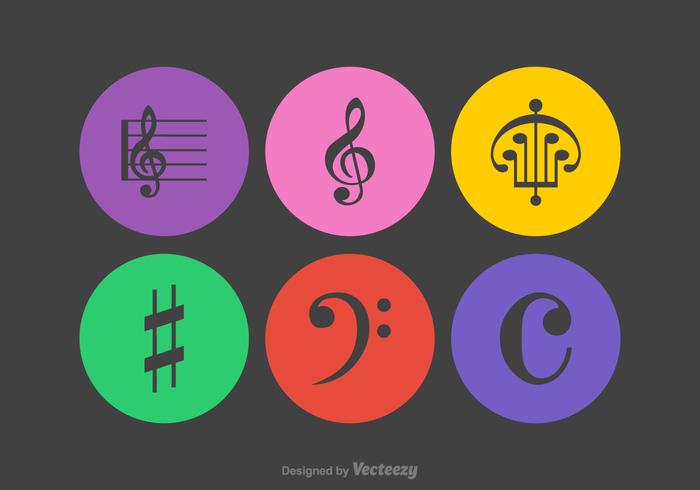 Icônes de vecteur de notes musicales gratuites