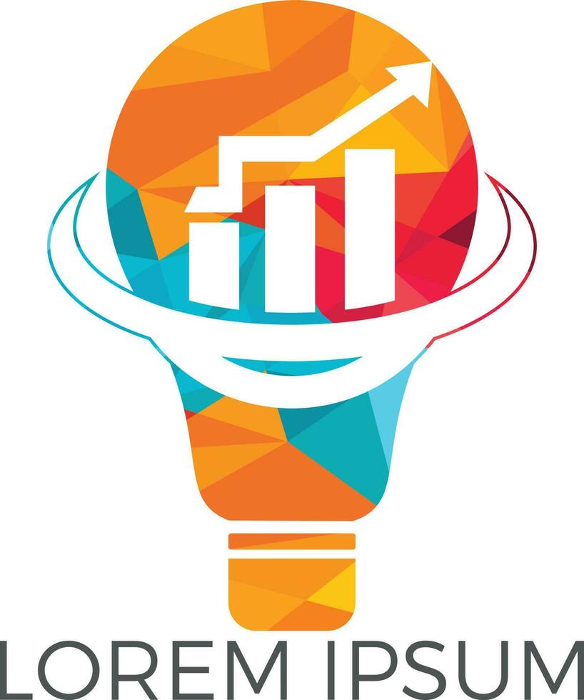 lampe à ampoule avec logo flèche. logo marketing avec ampoule. modèle de logo de symbole d'idée d'innovation. vecteur