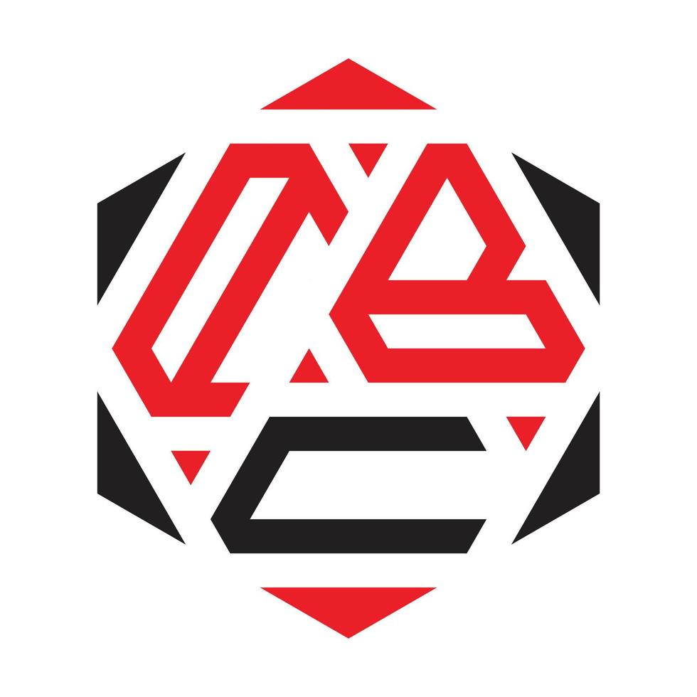 création de logo polygone créatif à trois lettres vecteur