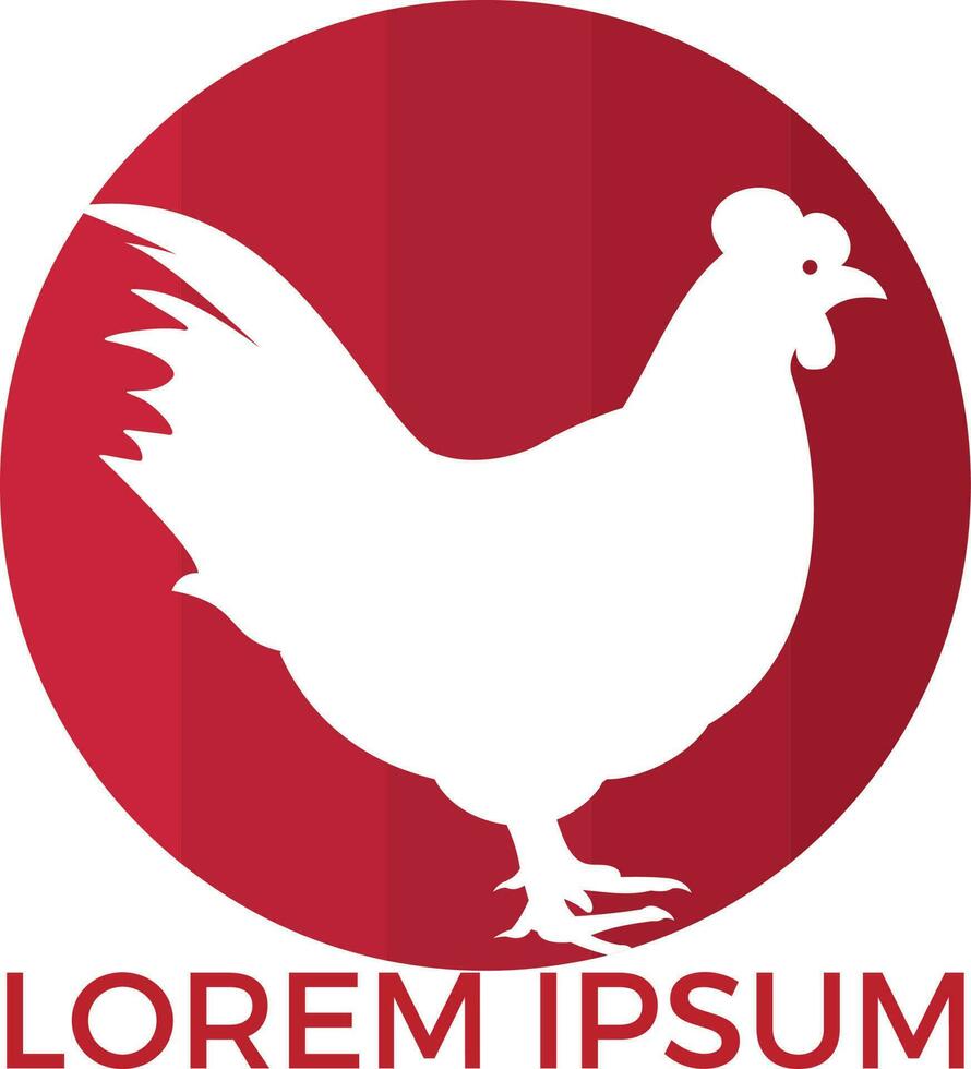 création de logo de poule. logo, signe, icône pour l'épicerie, les magasins de viande, la boucherie, le marché fermier. vecteur