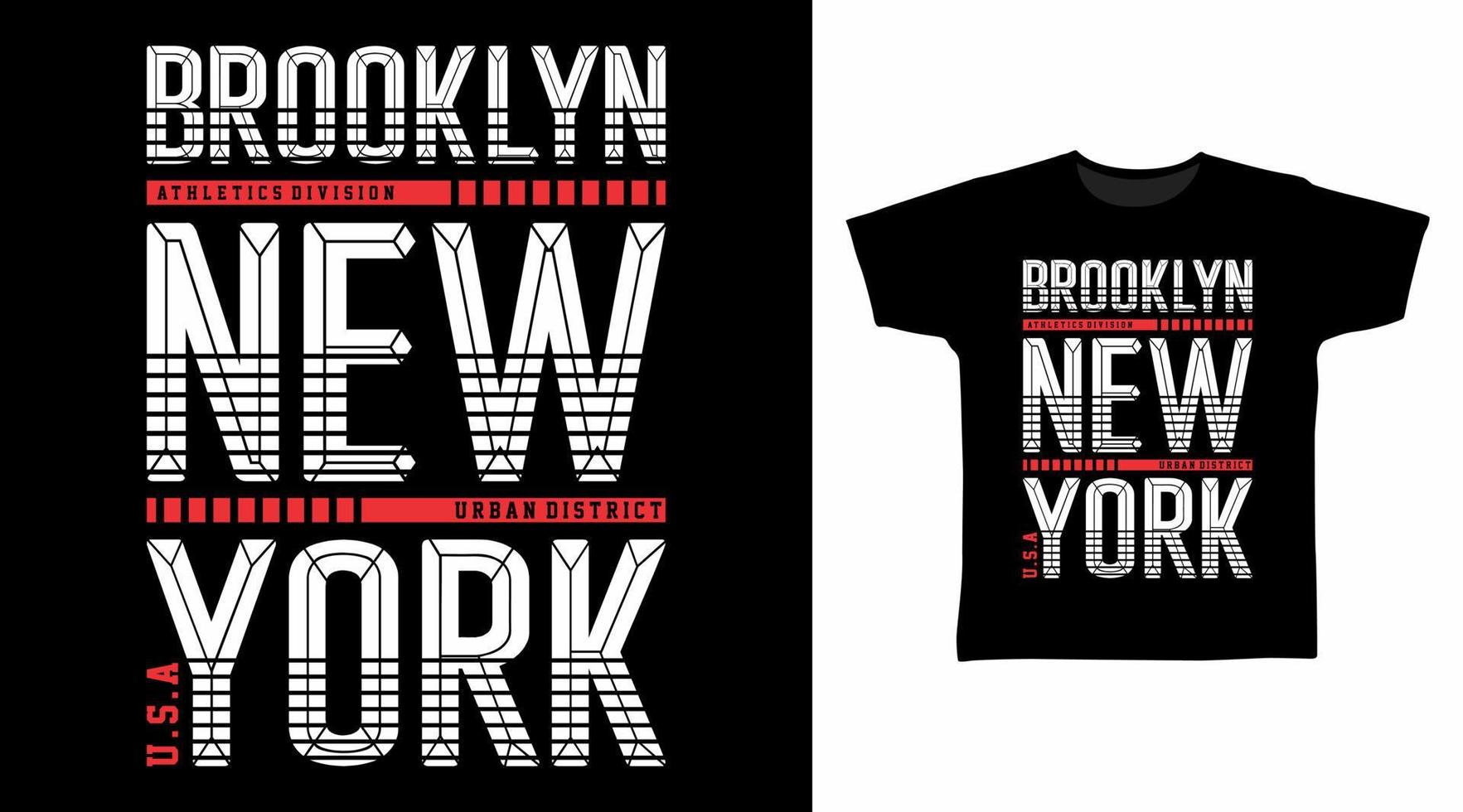t-shirt et vêtements modernes brooklyn new york vecteur