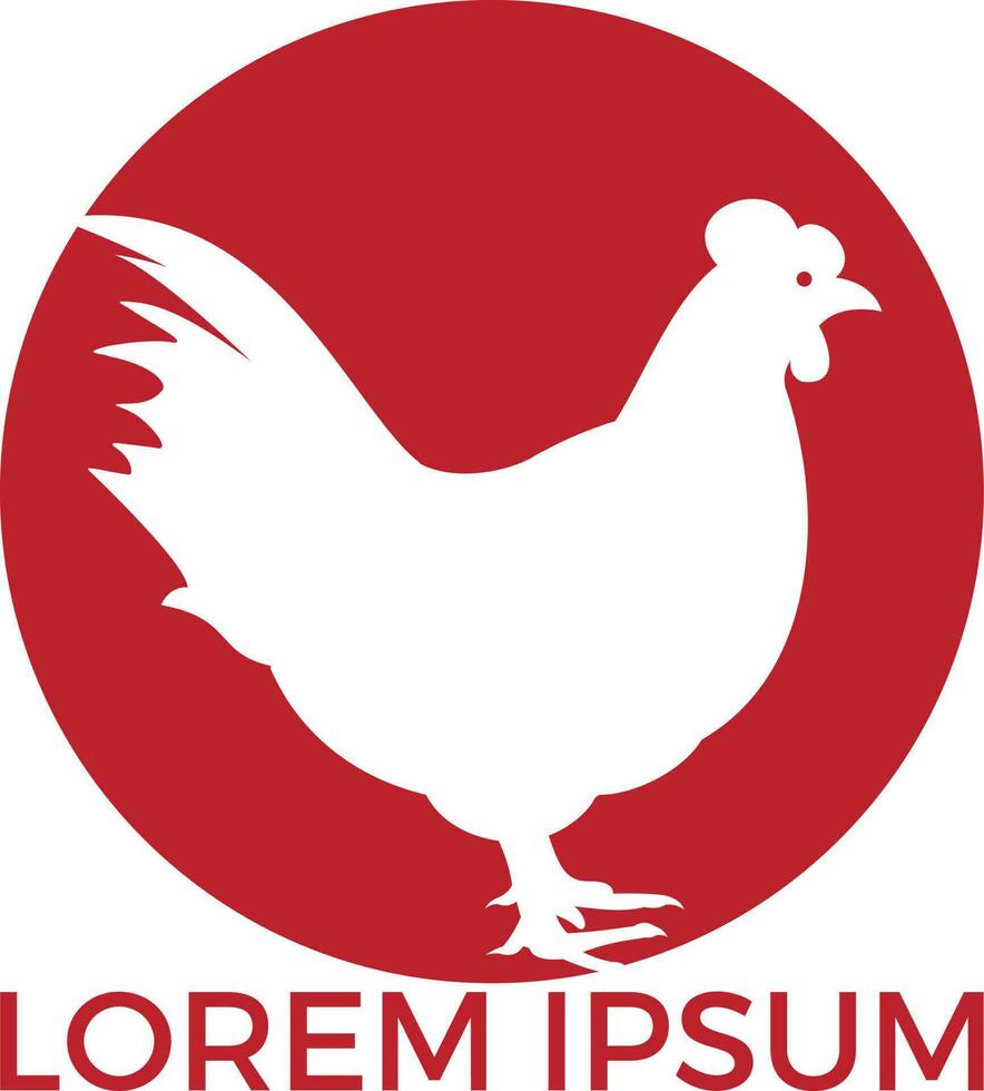 création de logo de poule. logo, signe, icône pour l'épicerie, les magasins de viande, la boucherie, le marché fermier. vecteur