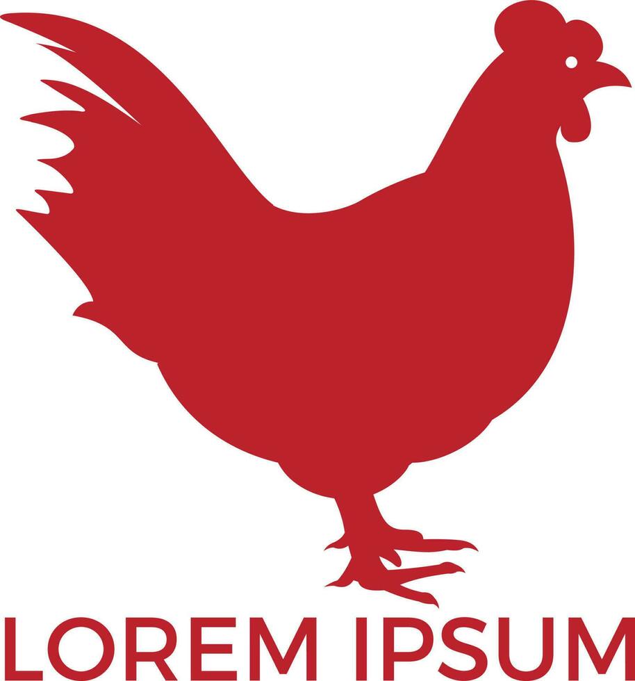 création de logo de poule. logo, signe, icône pour l'épicerie, les magasins de viande, la boucherie, le marché fermier. vecteur