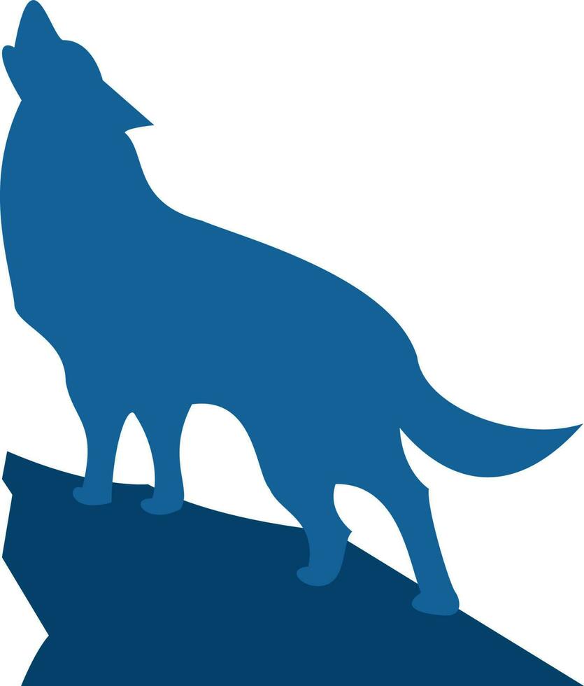 modèle de conception de logo vectoriel de loup hurlant.