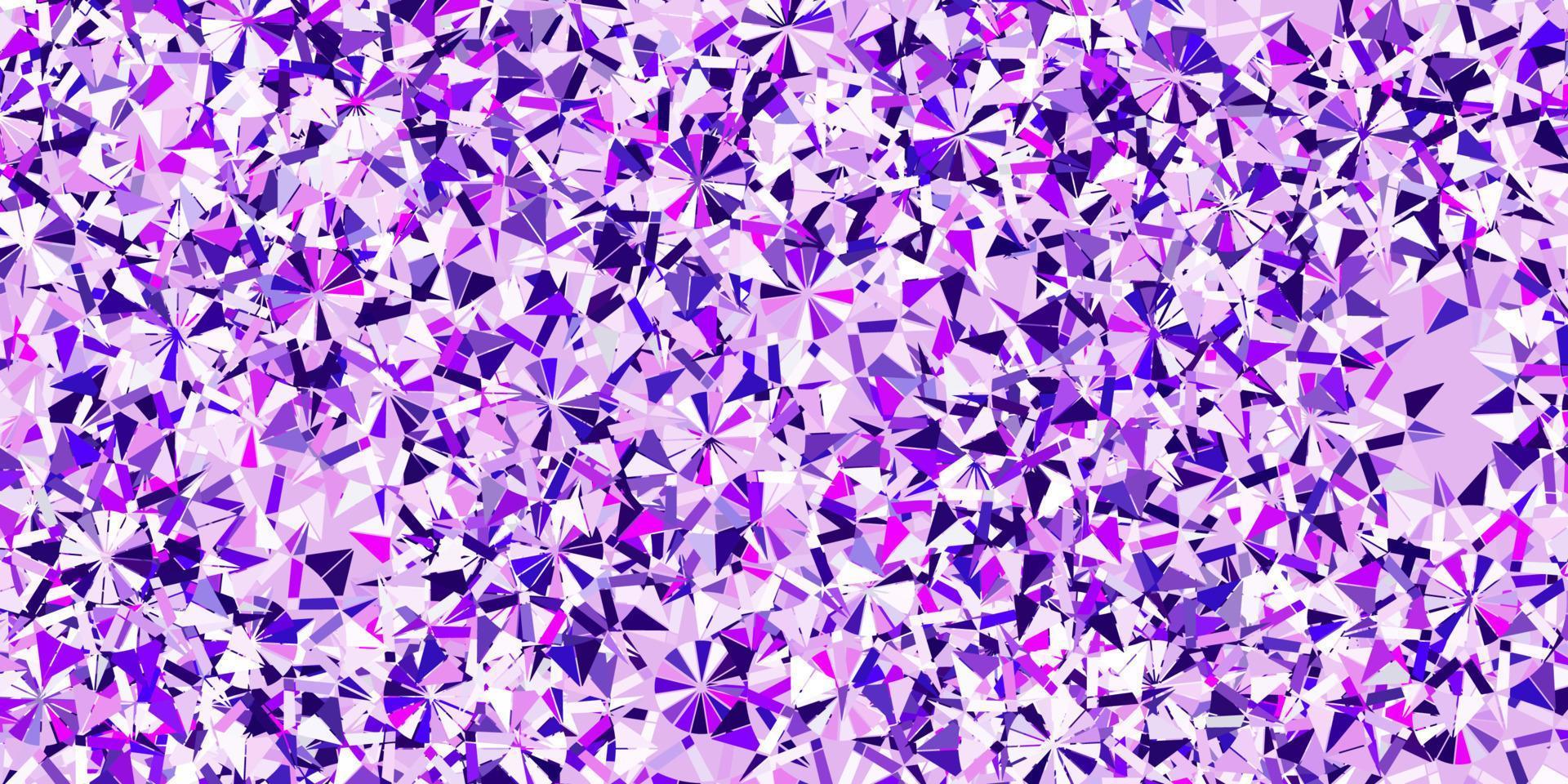 modèle vectoriel violet clair avec des flocons de neige colorés.
