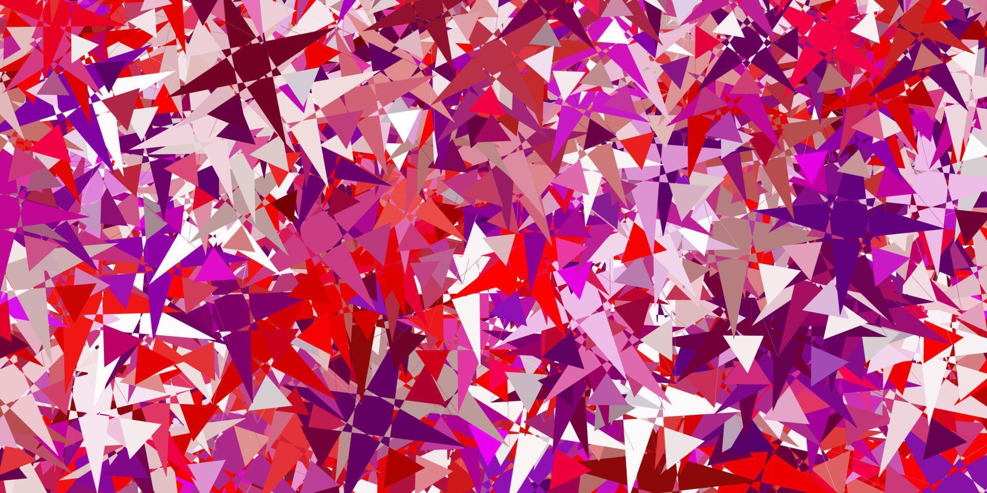 texture de vecteur rose clair, rouge avec des triangles aléatoires.