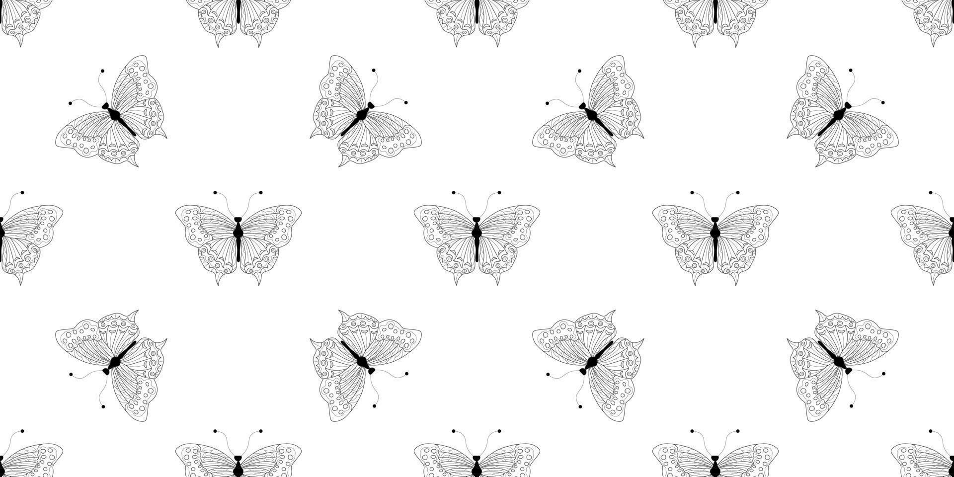 style papillon moderne abstrait pour la conception de papier peint. bannière japonaise tendance avec un style papillon moderne noir. vecteur