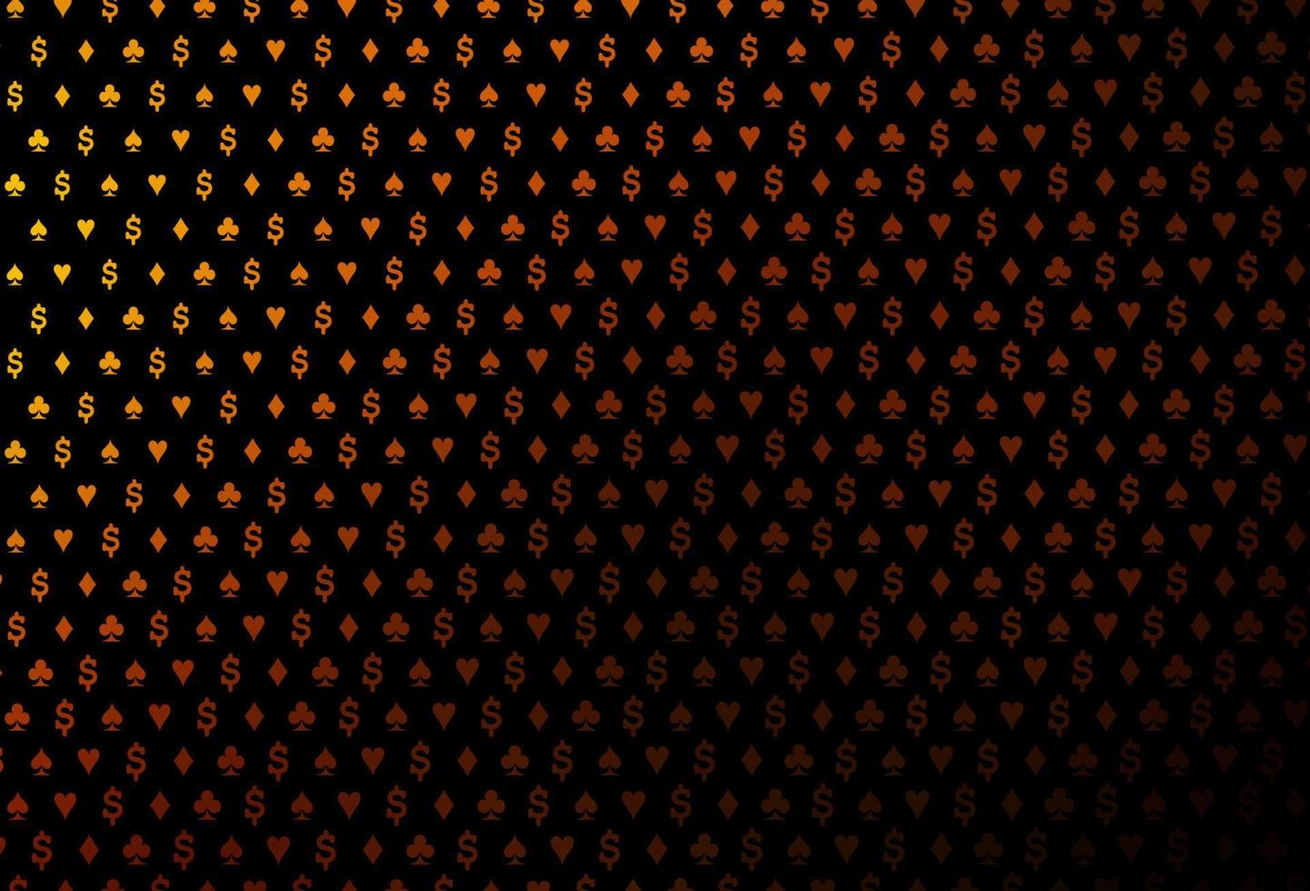 couverture vectorielle orange foncé avec des symboles de pari. vecteur