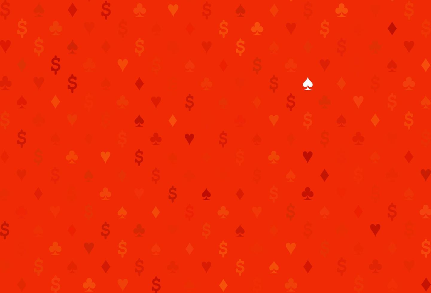 texture vecteur orange clair avec des cartes à jouer.