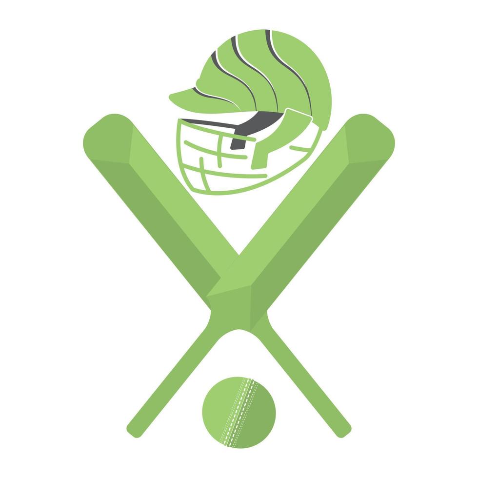 création de logo vectoriel de l'équipe de cricket. vecteur de cricket avec des éléments de conception de casque de balle de chauve-souris.