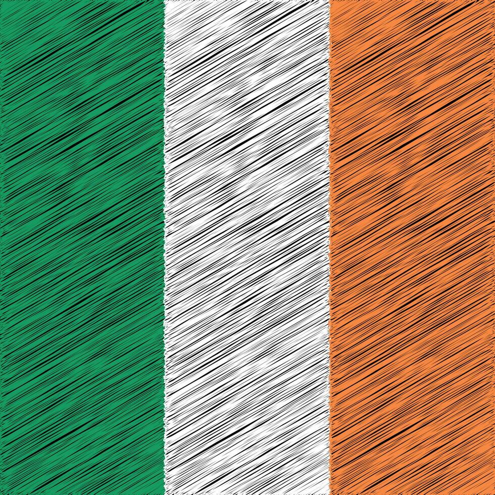 fête nationale irlandaise 17 mars, conception de drapeau carré vecteur