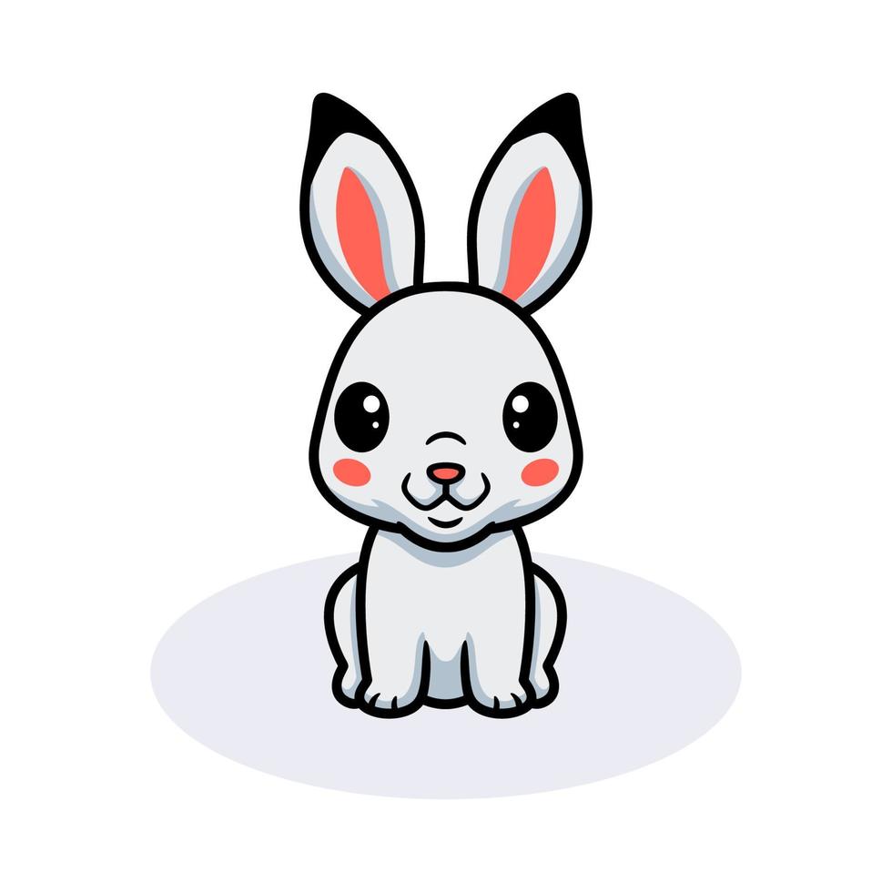 mignon petit dessin animé de lapin assis vecteur