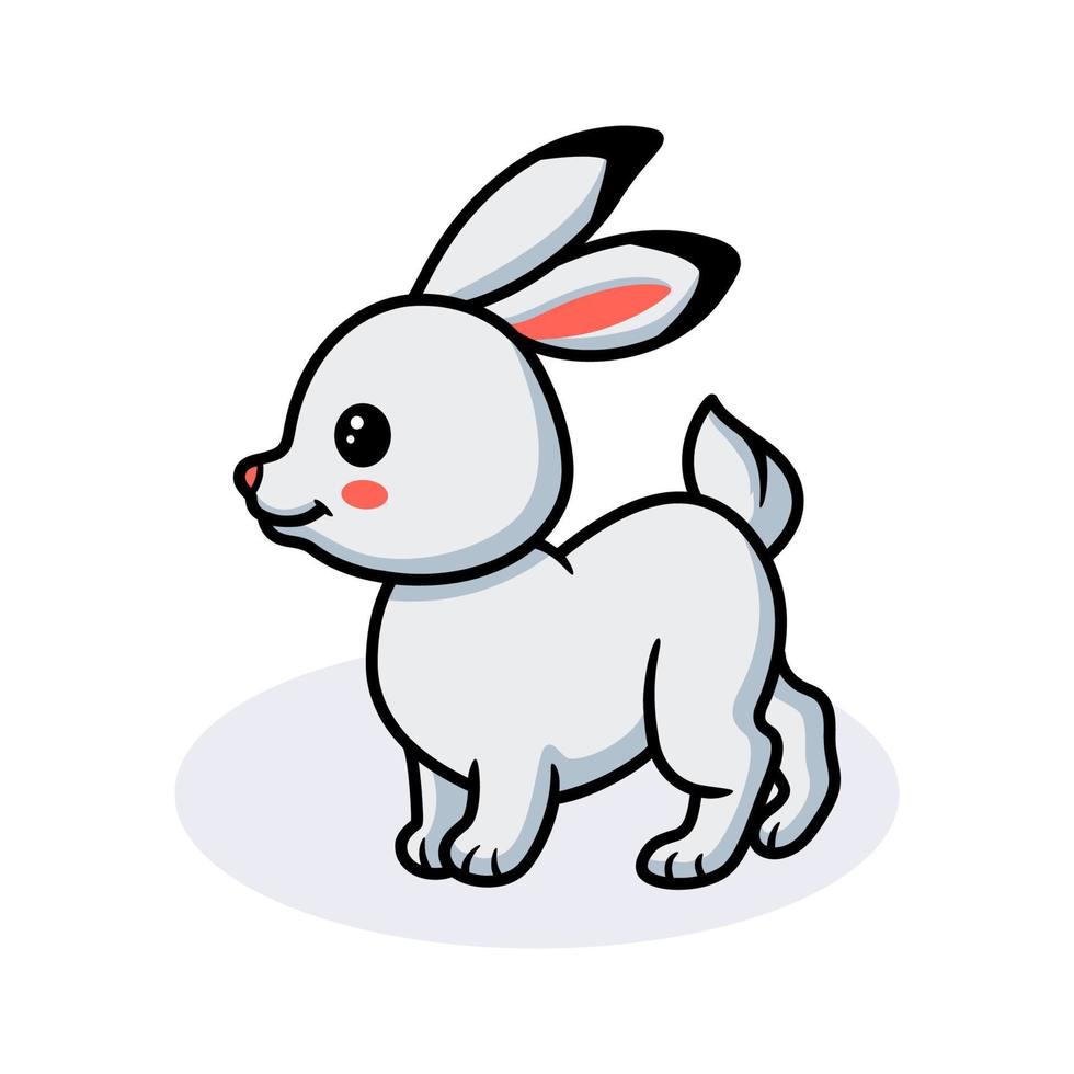 dessin animé mignon petit lapin blanc vecteur