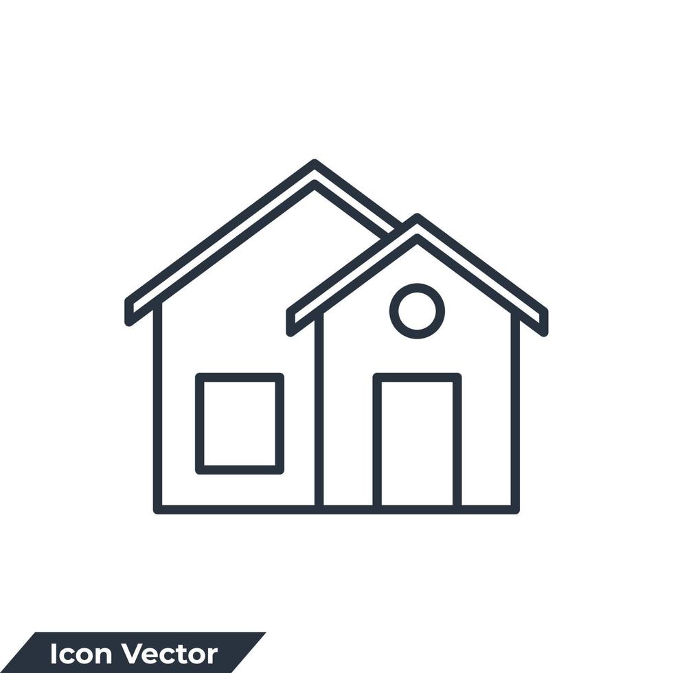 illustration vectorielle du logo de l'icône de la maison. modèle de symbole de maison pour la collection de conception graphique et web vecteur