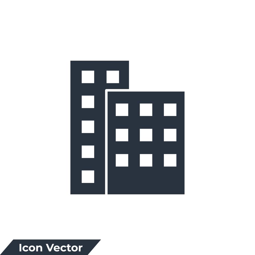 immeuble de bureaux icône logo illustration vectorielle. modèle de symbole d'appartement pour la collection de conception graphique et web vecteur