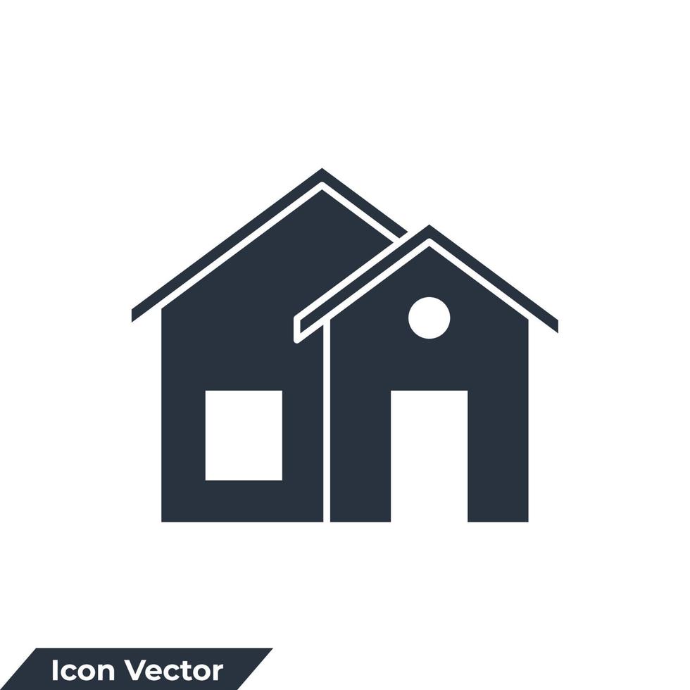 illustration vectorielle du logo de l'icône de la maison. modèle de symbole de maison pour la collection de conception graphique et web vecteur