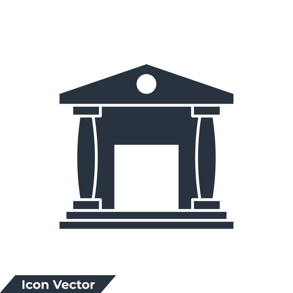 banque bâtiment icône logo illustration vectorielle. modèle de symbole bancaire pour la collection de conception graphique et web vecteur