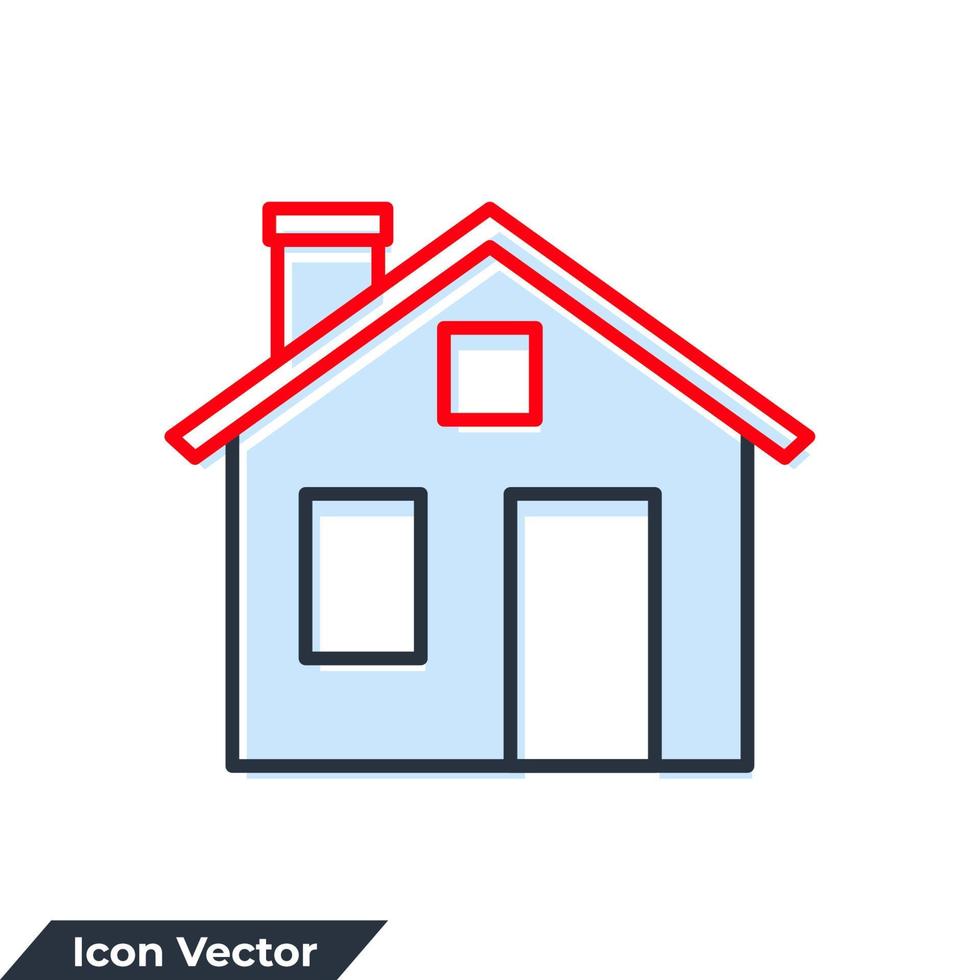 maison bâtiment icône logo illustration vectorielle. modèle de symbole de maison pour la collection de conception graphique et web vecteur