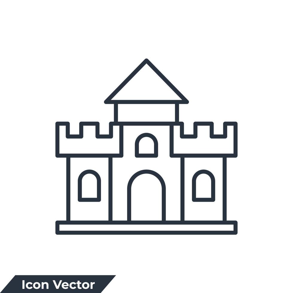 forteresse bâtiment icône logo illustration vectorielle. modèle de symbole de forteresse pour la collection de conception graphique et web vecteur