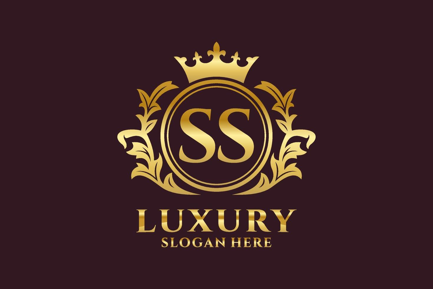 modèle de logo de luxe royal lettre initiale ss dans l'art vectoriel pour les projets de marque luxueux et autres illustrations vectorielles.