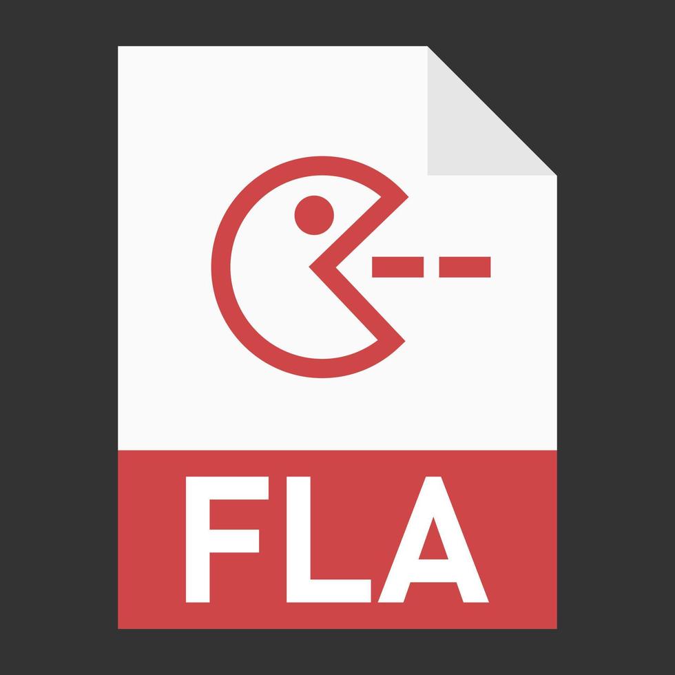 design plat moderne de l'icône de fichier fla pour le web vecteur