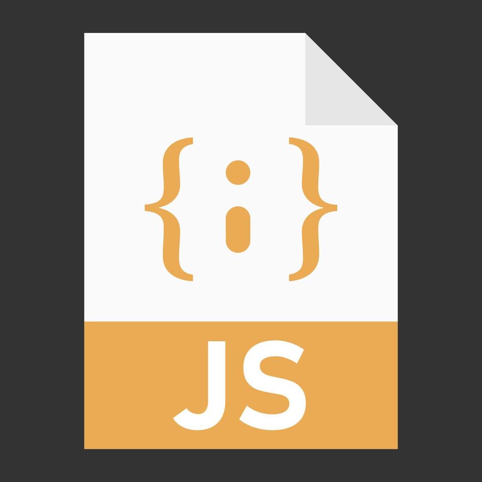 design plat moderne de l'icône de fichier js pour le web vecteur