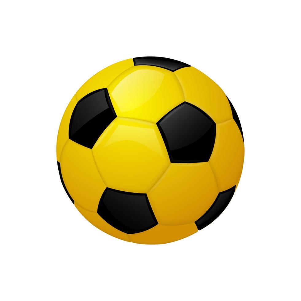 icône d'équipement de sport de ballon de football ou de football jaune vecteur