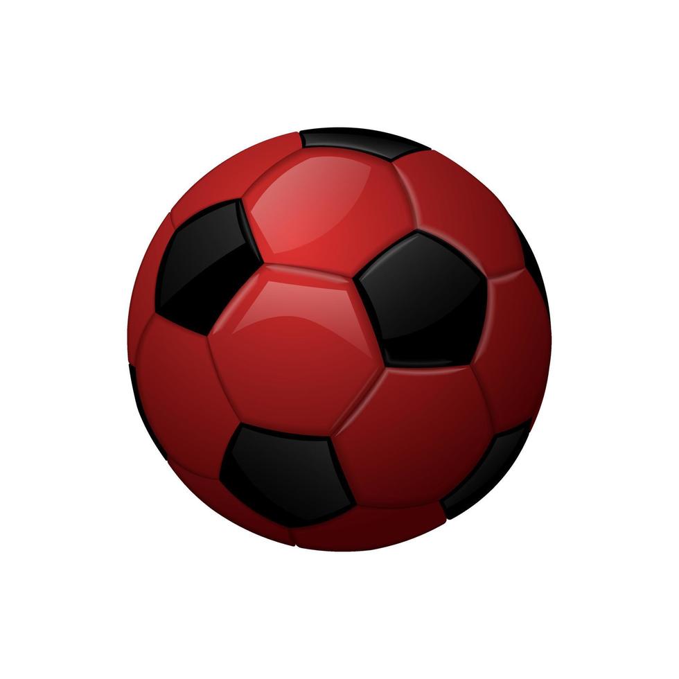 icône d'équipement de sport de ballon de football ou de football rouge vecteur