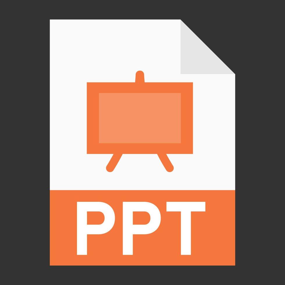 design plat moderne de l'icône de fichier ppt pour le web vecteur