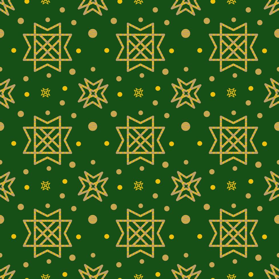 élégant motif géométrique vert harmonieux de forme tribale. motif conçu en style ikat, aztèque, marocain, thaïlandais, arabe de luxe. idéal pour les vêtements en tissu, la céramique, le papier peint. illustration vectorielle. vecteur