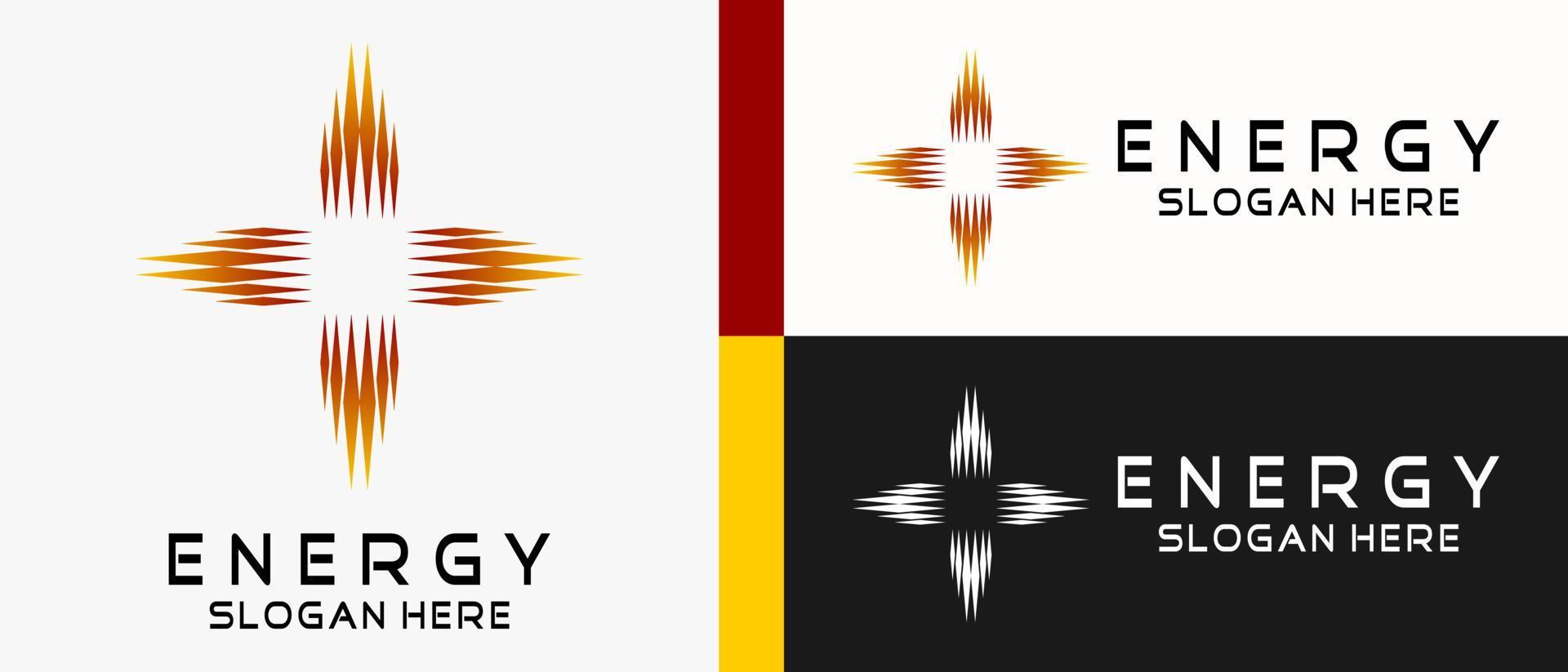 modèle de conception de logo d'énergie avec concept abstrait créatif de forme de rayons d'étoiles. illustration de logo vectoriel haut de gamme