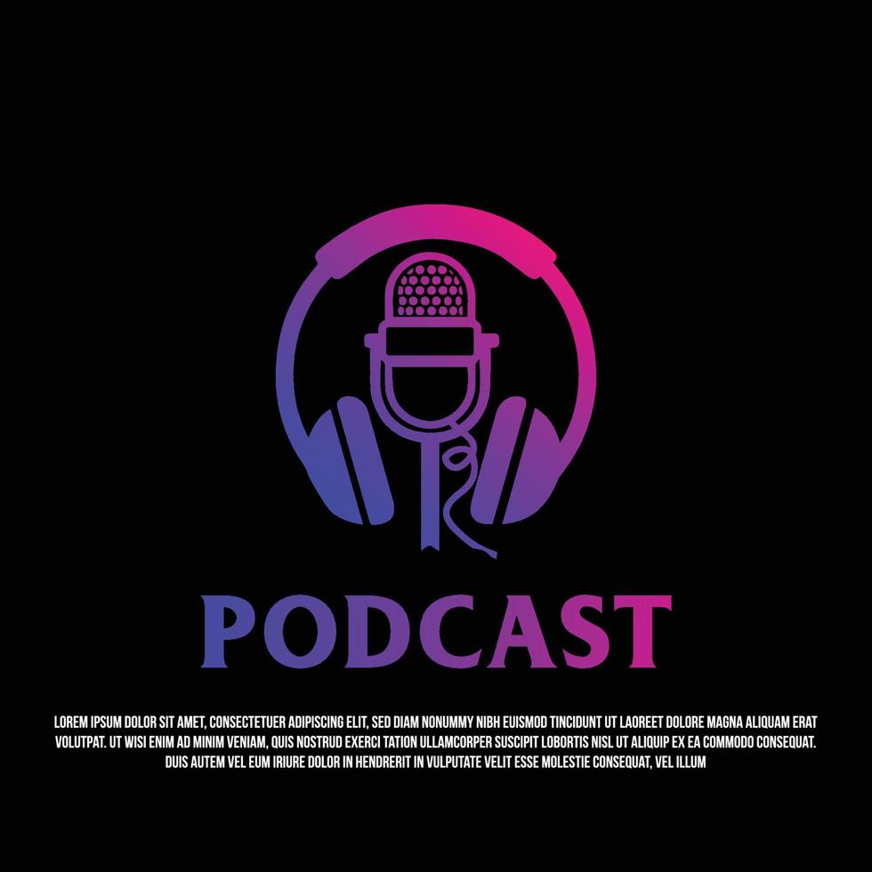 vecteur de logo de podcast