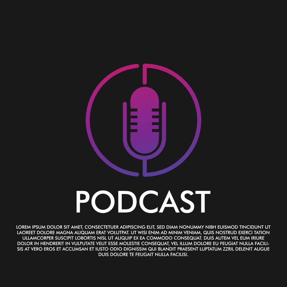 vecteur de logo de podcast