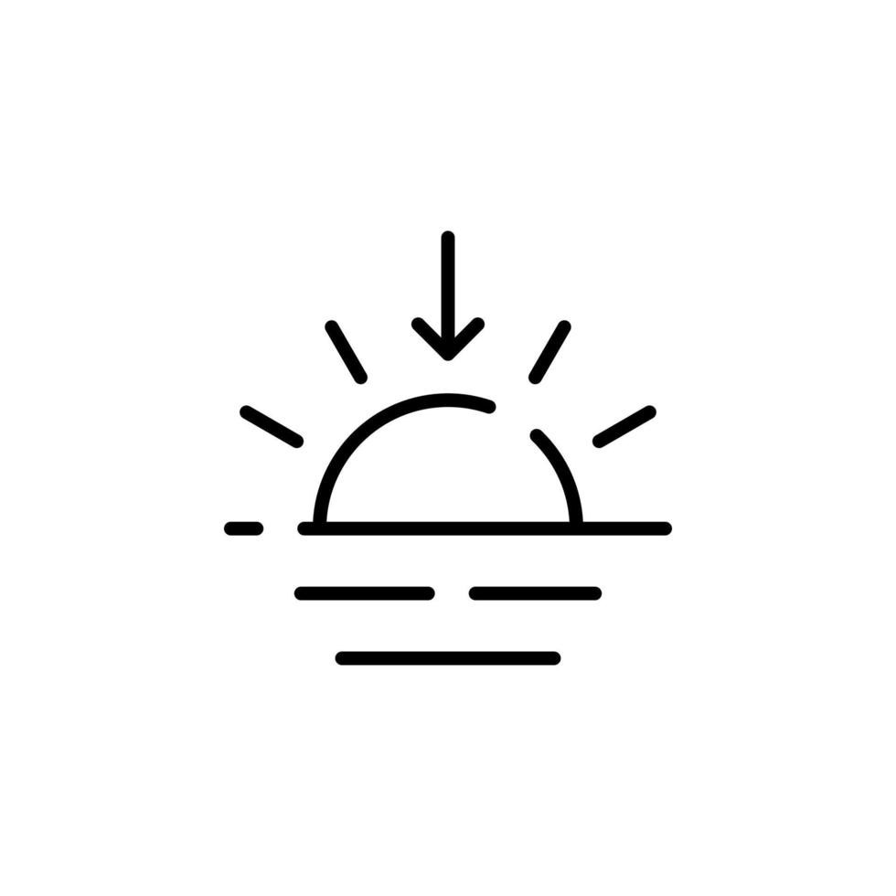 lever du soleil, coucher du soleil, soleil ligne pointillée icône vector illustration logo modèle. adapté à de nombreuses fins.