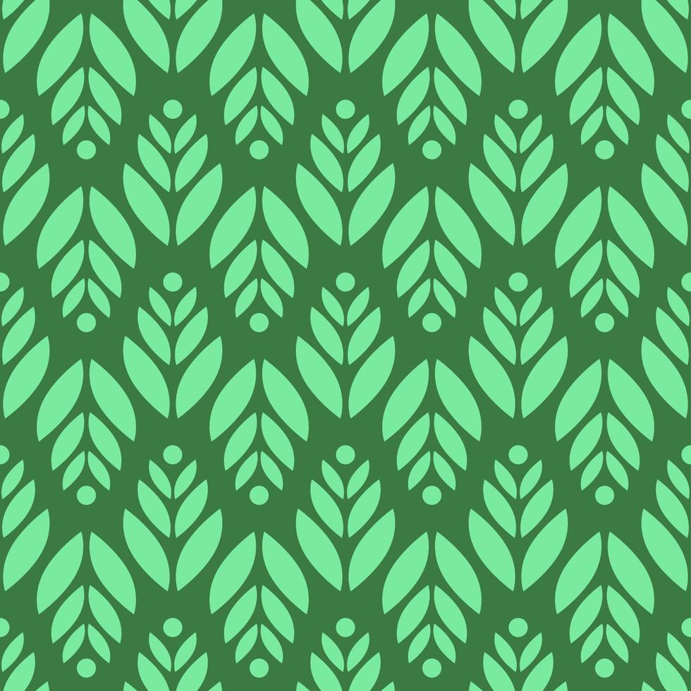 motif géométrique sans couture floral avec des feuilles vecteur