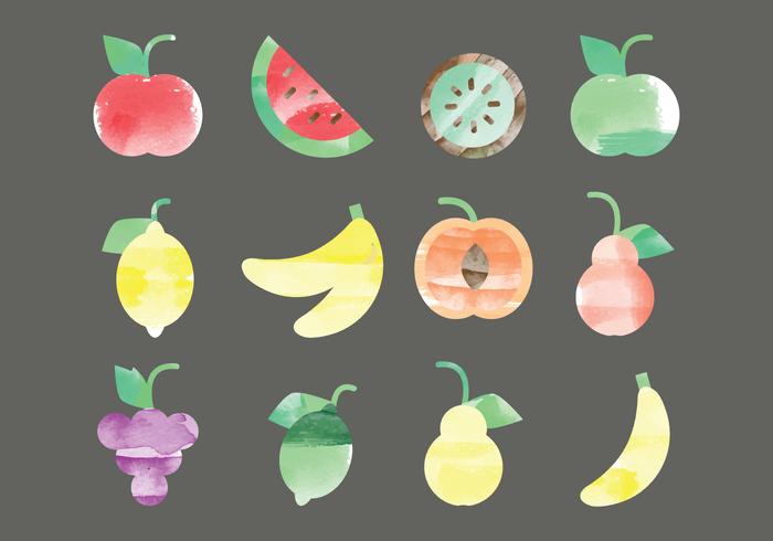 Fruits aquarelle vectorielle vecteur