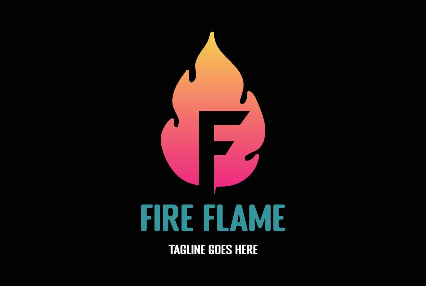 lettre initiale simple et minimaliste moderne f pour la création de logo brûlant à la flamme du feu vecteur