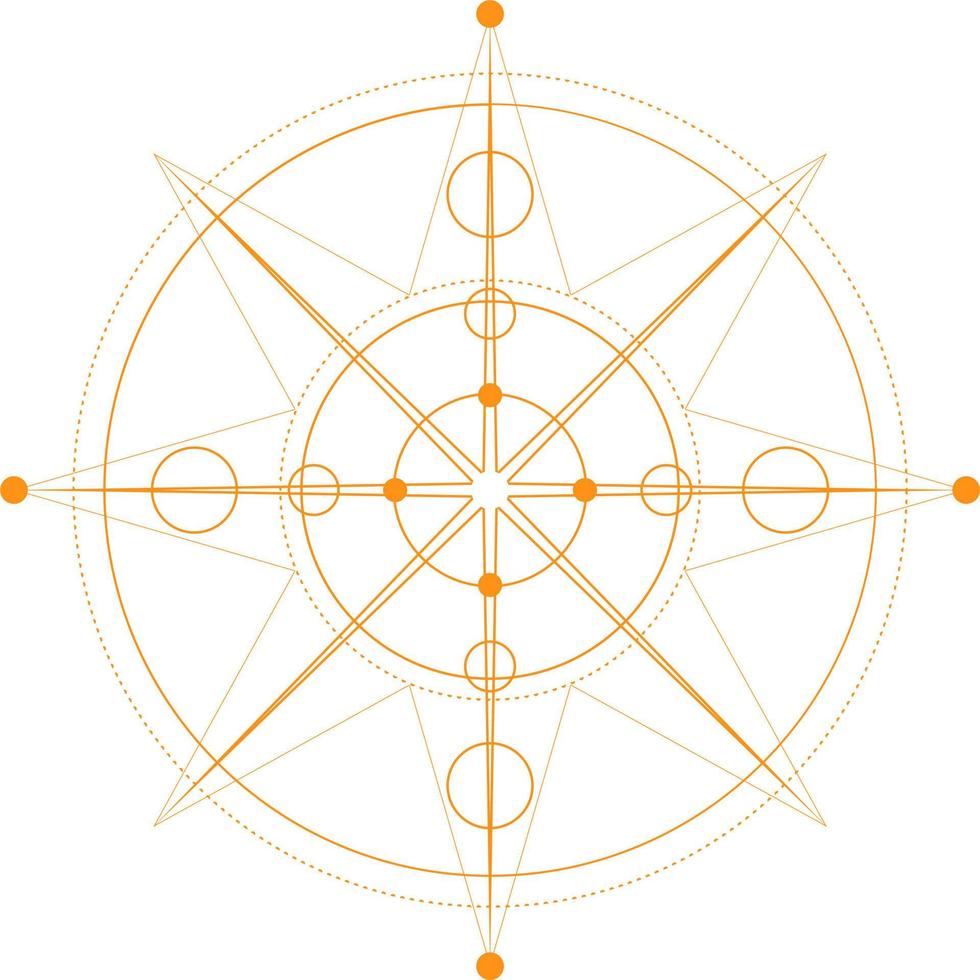 éléments de conception de forme de géométrie sacrée abstraite. conception de vecteur mystique monoline.