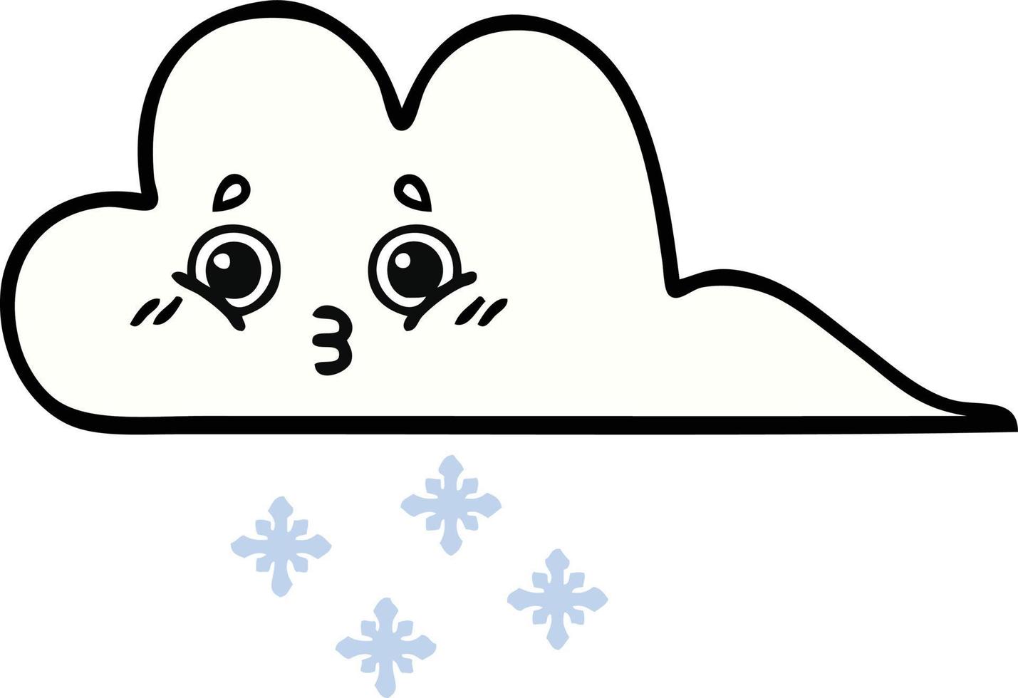 nuage de neige dessin animé mignon vecteur