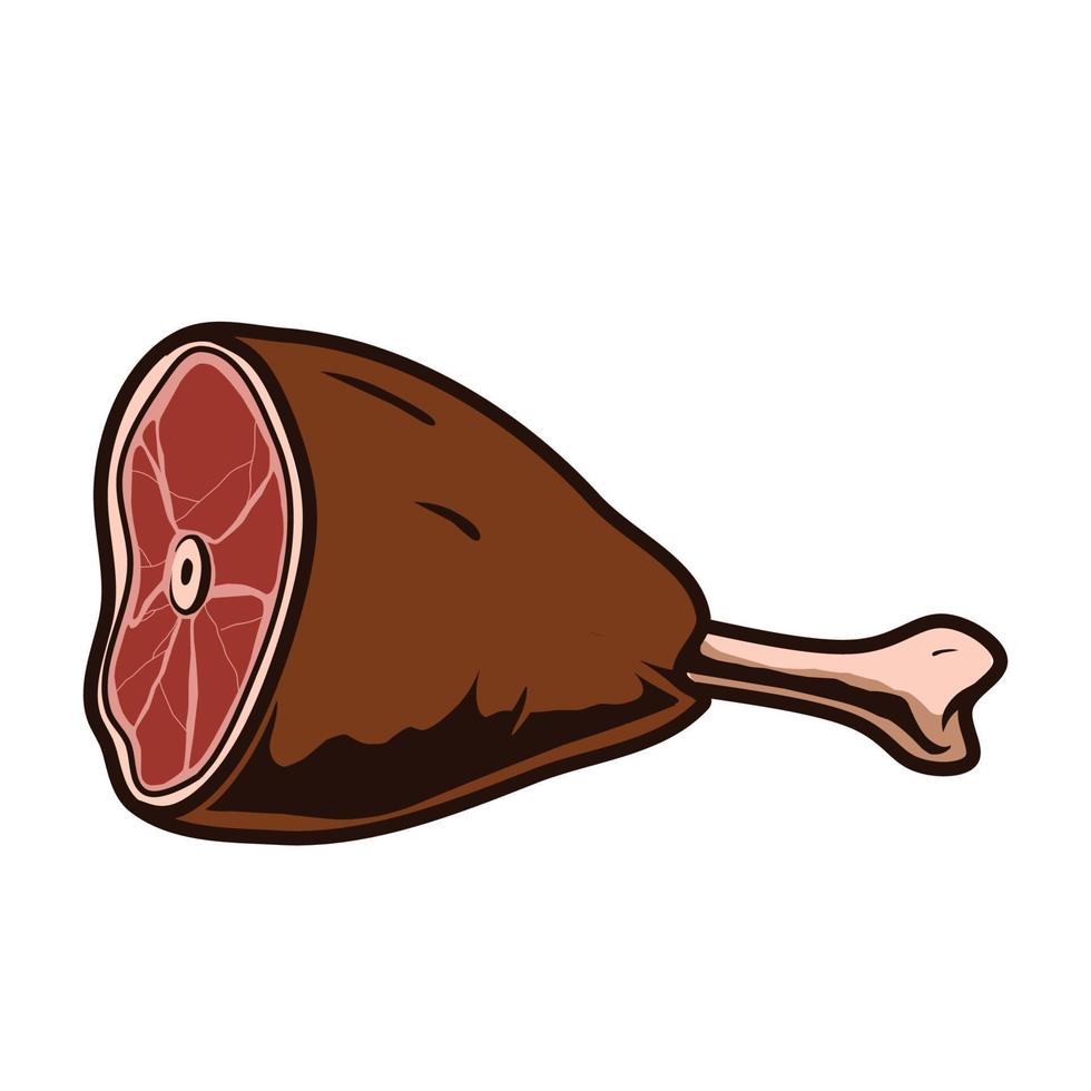 illustration vectorielle de jambe de viande vecteur