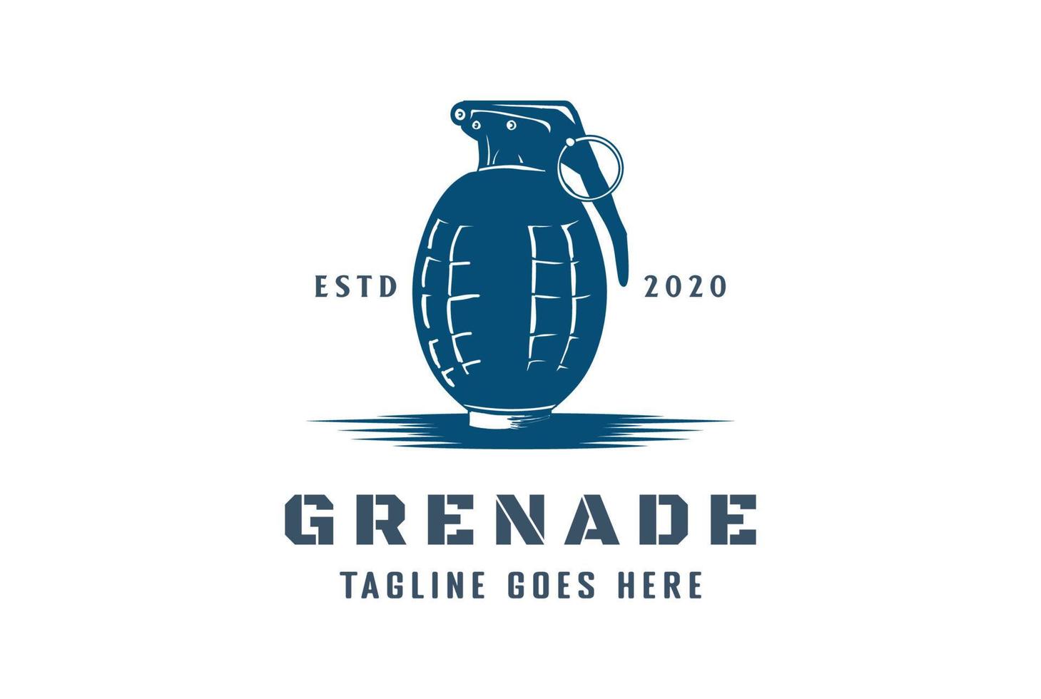 arme de grenade rétro vintage pour vecteur de conception de logo de soldat de l'armée militaire