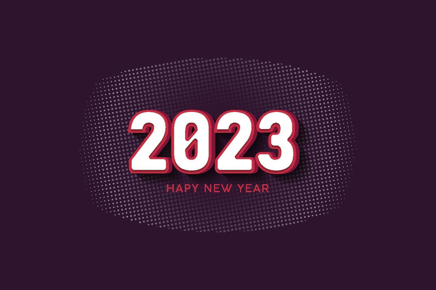 bonne année 2023, création de logo 3d couleur blanc rouge 2023 vecteur