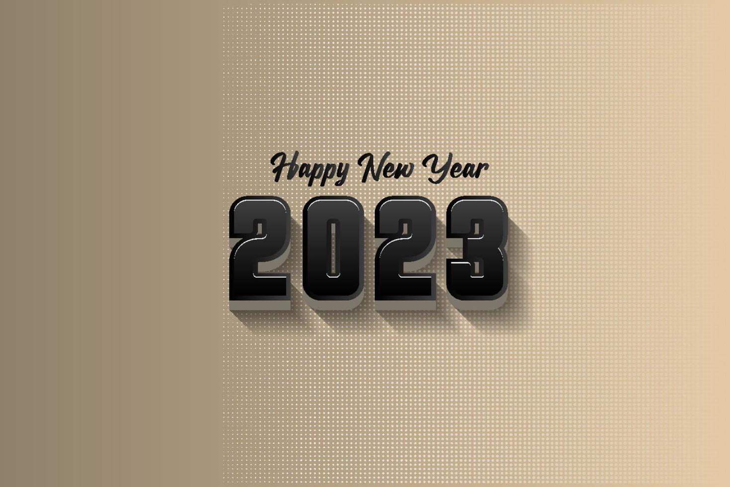 création de logo 2023, bonne année 2023, couleur noir sur marron vecteur