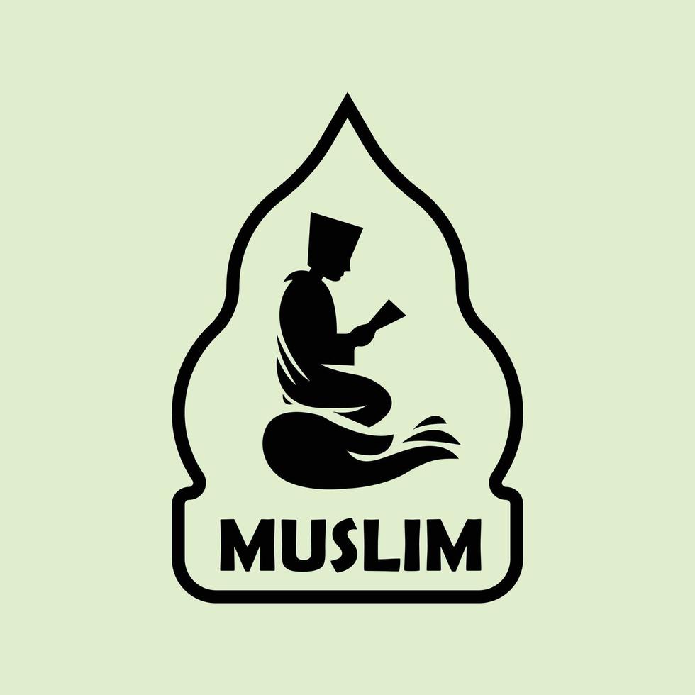 les musulmans prient l'icône du logo vecteur