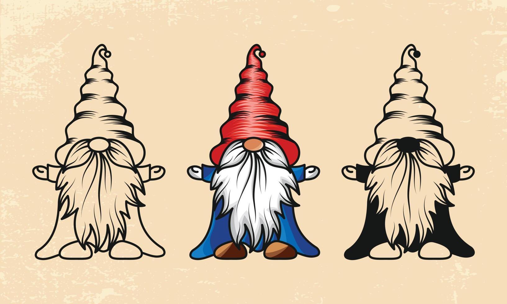 collection d'illustrations vectorielles de gnomes de noël vecteur