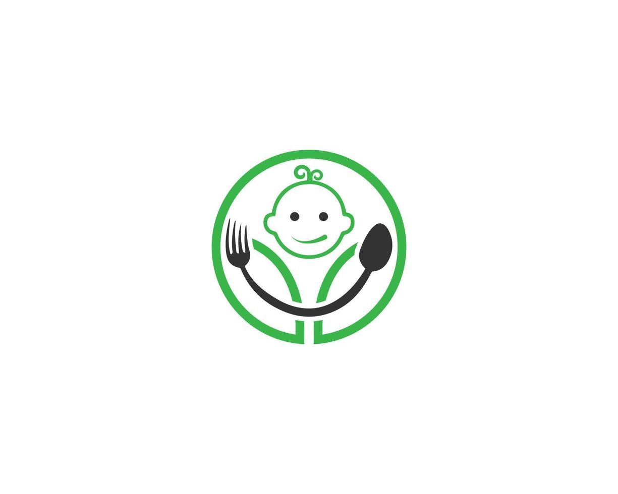 concept de conceptions de logo de nourriture pour enfants avec vecteur de symbole de nutrition pour enfants.