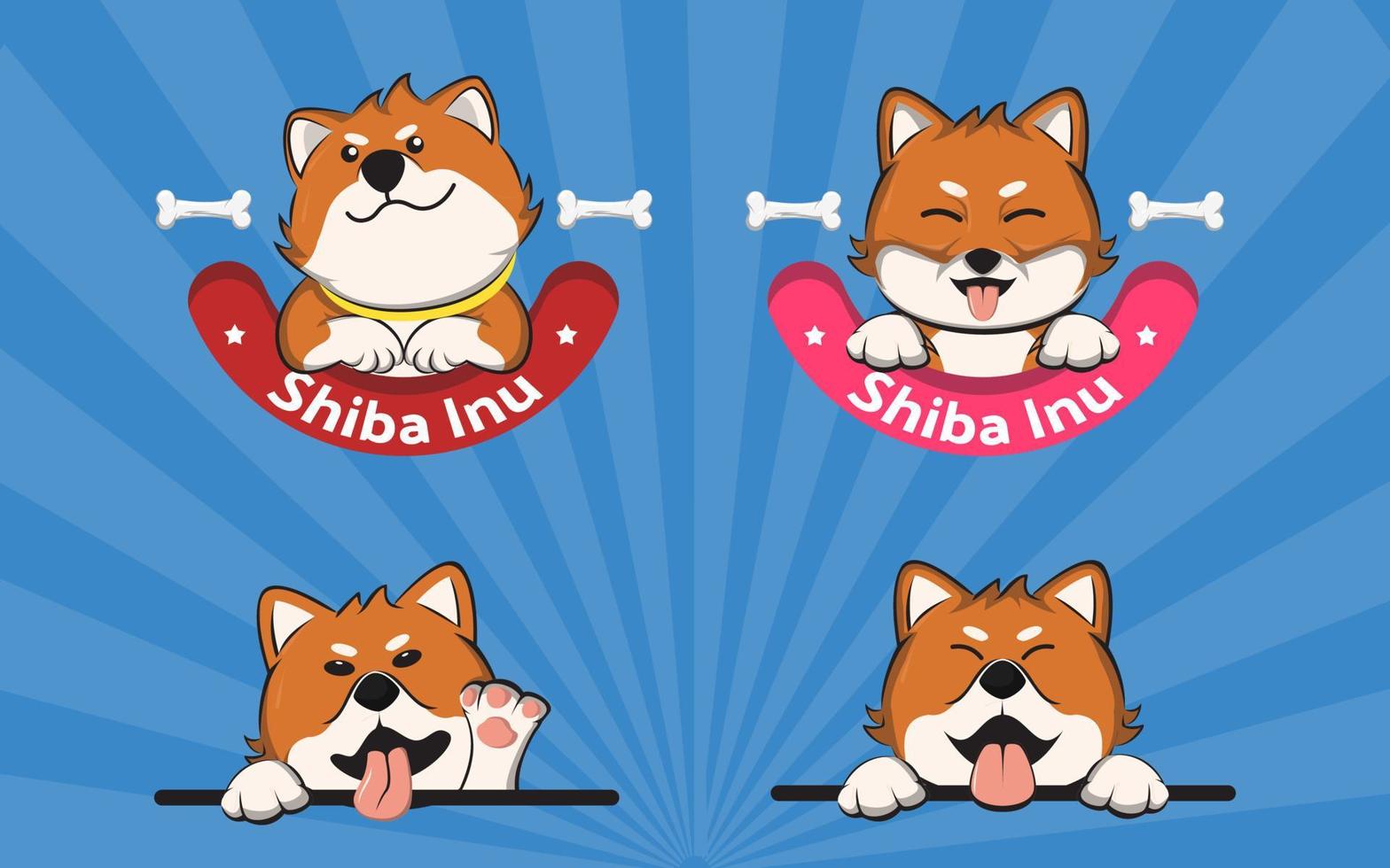 vecteur de dessin animé shiba inu