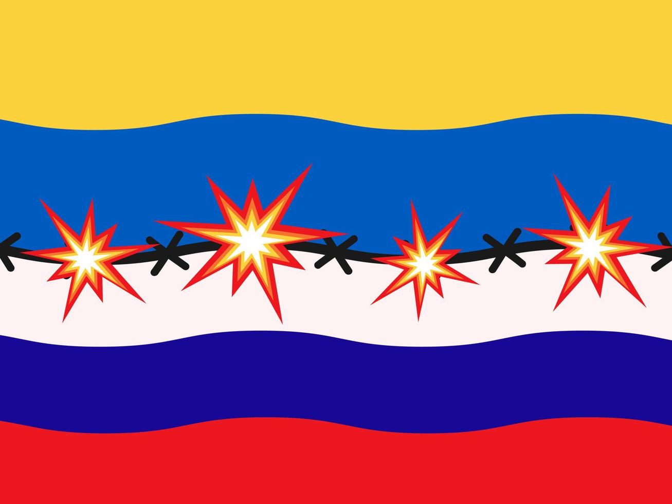 ukraine contre russie, drapeaux, conflit entre la russie et l'ukraine. Crise militaire ukraino-russe. illustration vectorielle vecteur